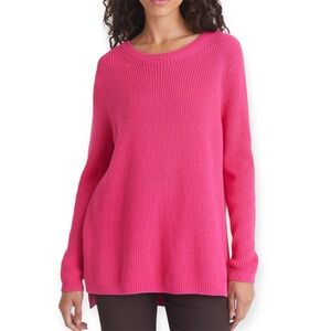 525 America Emma Shaker Stitch Crewneck Sweater Size Large 100% Cotton Oversized